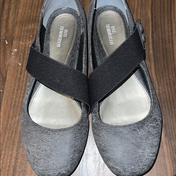 Ros Hommerson Danish Size 8.5M  Women\'s Leather Mary Jane Shoes Black/Grey
